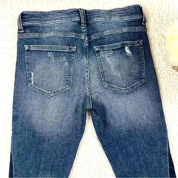 Altar’d State Side Stripe Raw Hem Highrise Ankle Stretch Skinny Jean Size 7 - Picture 7 of 14
